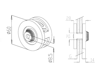 Glass Clamps - Model 38 - Inline CAD Drawing